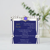 Jüdische Hochzeit der Weißen Blume Einladung (Stehend Vorderseite)