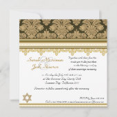 Jüdische Hochzeit des Golddamast-Brokats Einladung (Vorderseite)