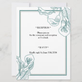 Jüdische Hochzeit Einladung Green Gold Lilies (Rückseite)