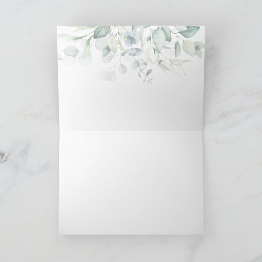 Jüdische Hochzeit heute Rabah Hebrew Eukalyptus Dankeskarte (Innenseite)