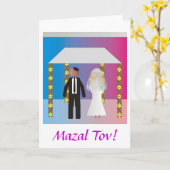 Jüdische Hochzeit/Huppa (Überdachung) Karte (Gelbe Blume)