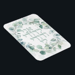 Jüdische Hochzeit in Watercolor Ani Ledodi Magnet<br><div class="desc">Teil einer Reihe jüdischer Hochzeitsdesigns mit zarten botanischen Designs mit goldenen Touchs. Schöner,  zarter Eukalyptuskranz mit hebräischem Zitat aus dem biblischen Buch Song of Songs,  "Ani le'dodi ve'dodi li". Eine großartige Ergänzung zu den Einladungen und der Hochzeitsdekoration,  um Ihre Chuppah-Feiern einzigartig und schön zu machen.</div>