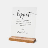 Jüdische Hochzeit Kippot Script Yarmulke Acrylschild (Winkel)