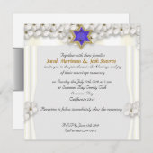 Jüdische Hochzeit mit weißen Blume Einladung (Vorne/Hinten)