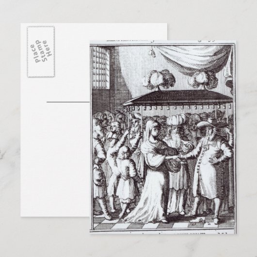 jüdische Hochzeit Postkarte (Vorne/Hinten)