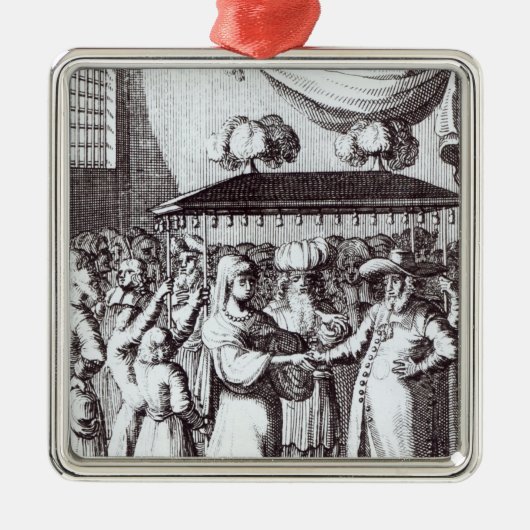 Jüdische Hochzeit Silbernes Ornament (Vorne)