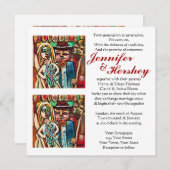 Jüdische Hochzeit unter der Tschuppa : Weiß Einladung (Vorne/Hinten)