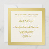 Jüdische Hochzeitseinladung in Gold und Elfenbeint Einladung (Rückseite)