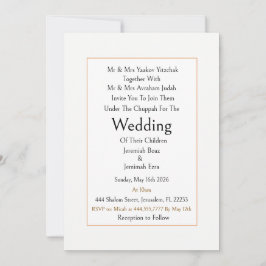 Jüdische Hochzeitseinladung Traditionell Modern Ei Einladung