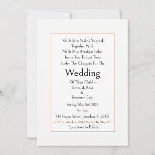 Jüdische Hochzeitseinladung Traditionell Modern Ei Einladung