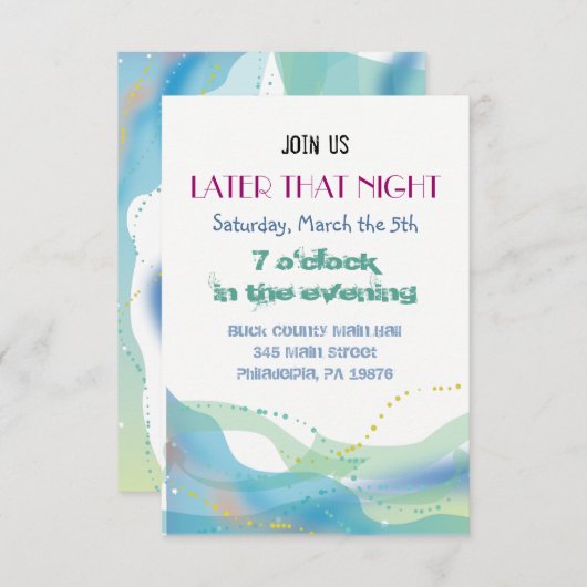 Jüdische Hochzeitskarte für Braut und Bräutigam Pa Einladung (Vorne/Hinten)