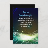 Jüdische Hochzeitspartkarte von glühenden Neon Sta Einladung (Vorne/Hinten)