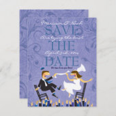 Jüdische Hora-Chair-Hochzeit speichern das Datum Save The Date (Vorne/Hinten)