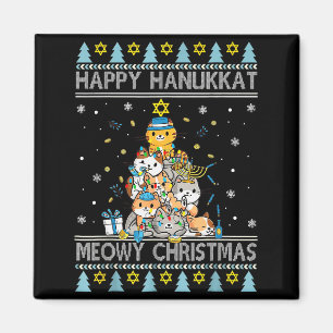 Jüdische Katze Frohe Weihnachten Frohes Chanukka C Magnet