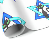 Jüdische Katzenstars Geschenkpapier (Rolleneckpunkt)