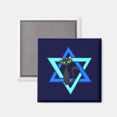 Jüdische Katzenstars Magnet (Vorderseite/Rückseite)