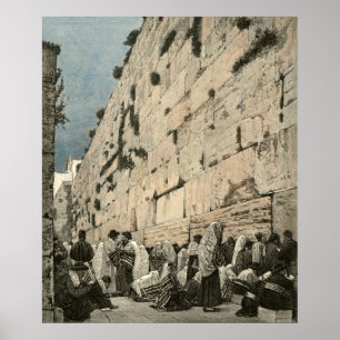 Jüdische Klagemauer Kotel Buraq Jerusalem Vintage Poster