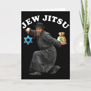 Jüdische Kostüm Hanukkah Kleidung Rabbi Horah Tanz Karte