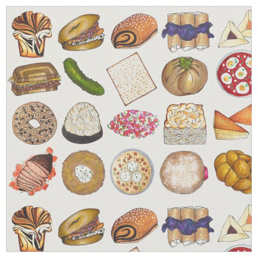 Jüdische Küche Brisket Challah Babka Latkes Blintz Stoff (Nahaufnahme)