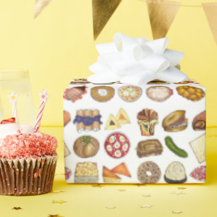 Jüdische Küche Feiertag Abendessen Fossilien Print Geschenkpapier