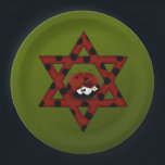 Jüdische Ladybug-Star von David Pappteller<br><div class="desc">Red Star of David mit schwarzen Polka-Punkten und einem niedlichen kleinen Ladybug.</div>