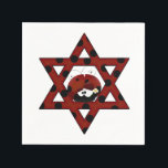 Jüdische Ladybug-Star von David Serviette<br><div class="desc">Red Star of David mit schwarzen Polka-Punkten und einem niedlichen kleinen Ladybug.</div>