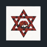 Jüdische Ladybug-Star von David Serviette<br><div class="desc">Red Star of David mit schwarzen Polka-Punkten und einem niedlichen kleinen Ladybug.</div>