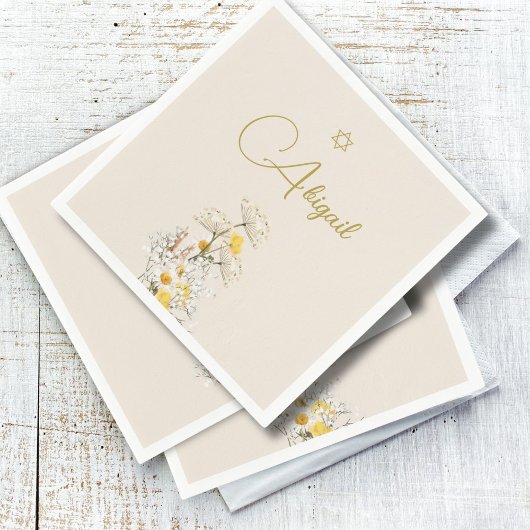 Jüdische Mädchenjunge mit Wasserfarbenkennzeichnun Serviette