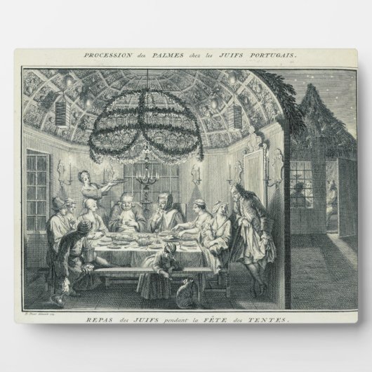 Jüdische Mahlzeit Während des Festes der Tabernacl Fotoplatte (Vorderseite)