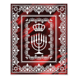 Jüdische Menorah Kronen Imitate Papercut Kunstdruc Fotodruck