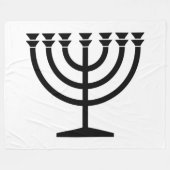 Jüdische Menorah (Symbol des Judentums) Fleecedecke (Vorderseite (Horizontal))
