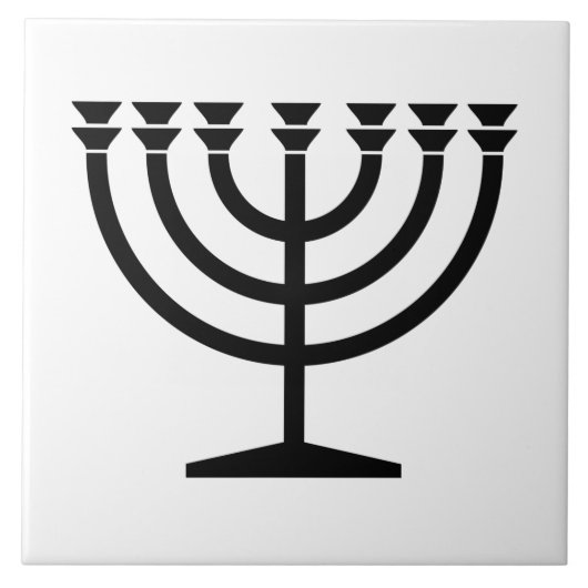 Jüdische Menorah (Symbol des Judentums) Fliese (Vorderseite)
