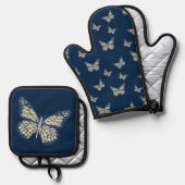 Jüdische Monarchin Ofenhandschuh & Topflappen-Set (Vorderseite/Rückseite)