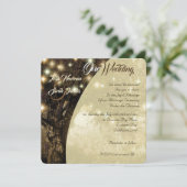 Jüdische Nachtlichthochzeit des Baumes des Lebens Einladung (Stehend Vorderseite)