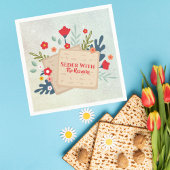 Jüdische Pessach Seder Blume mit Matzah Serviette