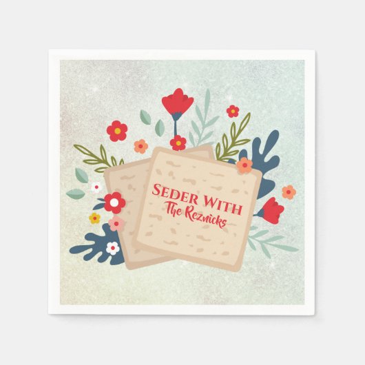 Jüdische Pessach Seder Blume mit Matzah Serviette (Vorderseite)