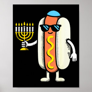 Jüdische PJs Hotdog Lustige Lebensmittel Hanukkah  Poster