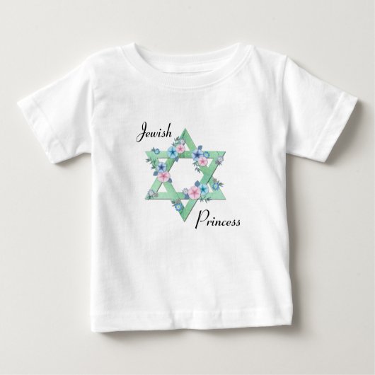 Jüdische Prinzessin Star von David mit pastellfarb Baby T-shirt (Vorderseite)