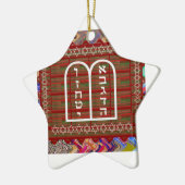 Jüdische religiöse geistige Ritualkunst bewirkt Keramikornament (Links)