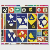 Jüdische religiöse Symbole - Geschenkpapier (Flach)