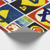Jüdische religiöse Symbole - Geschenkpapier (Ecke)