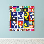 Jüdische religiöse Symbole Wall Art Leinwanddruck (Insitu (Holzboden))