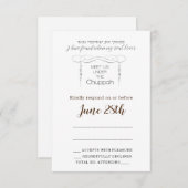 Jüdische Rsvp Card & Umschlag geblüht Chuppah-Blat (Vorne/Hinten)