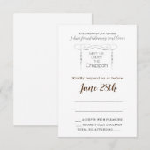 Jüdische Rsvp Card & Umschlag geblüht Chuppah-Blat Karte (Vorne/Hinten)