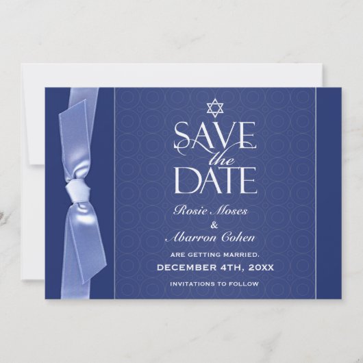 Jüdische Save The Date Band Flat Karte (Vorderseite)