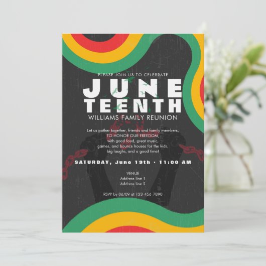 Jüdische Schwarze Geschichte 1865 Freiheitsfeier Einladung (Stehend Vorderseite)