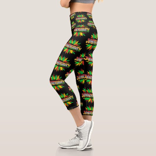 Jüdische Sonnenblume 1865 Emanzipation Afrikanisch Capri Leggings (Links)