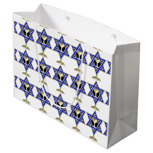 jüdische Star     Große Geschenktüte (Rückseite Schrägansicht)
