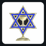 jüdische Star Quadratischer Aufkleber<br><div class="desc"></div>