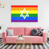 Jüdische Stolperflaggenmalerei Leinwanddruck (Insitu (Wohnzimmer))